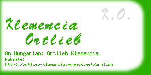 klemencia ortlieb business card